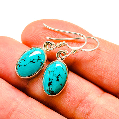 Tibetan Turquoise Earrings handcrafted by Ana Silver Co - EARR412247