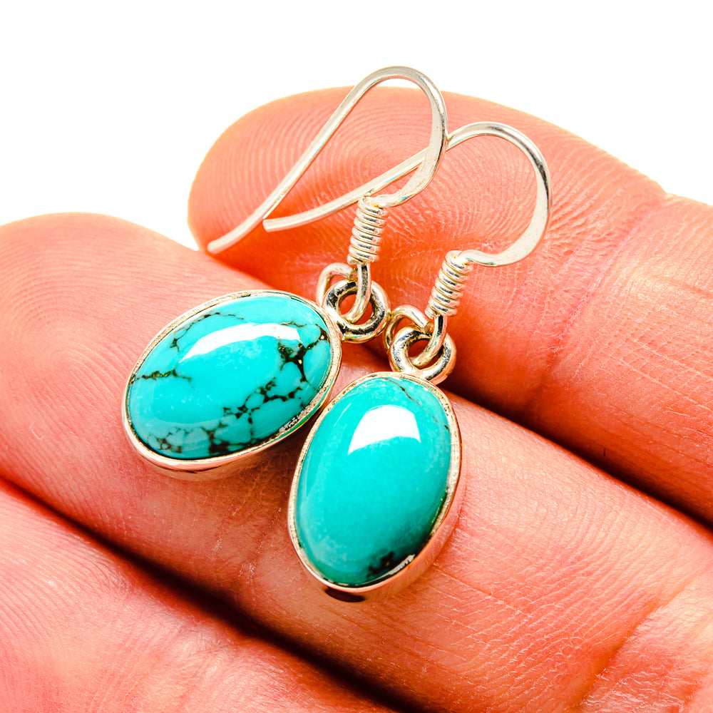 Tibetan Turquoise Earrings handcrafted by Ana Silver Co - EARR412262