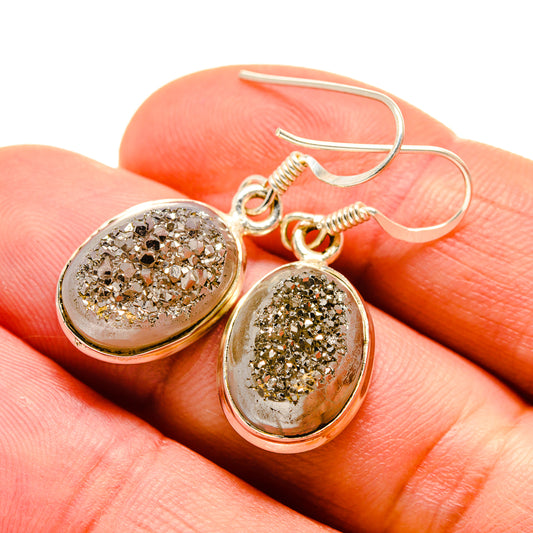 Pyrite Druzy Earrings handcrafted by Ana Silver Co - EARR412323
