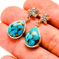 Blue Copper Composite Turquoise Earrings handcrafted by Ana Silver Co - EARR412537