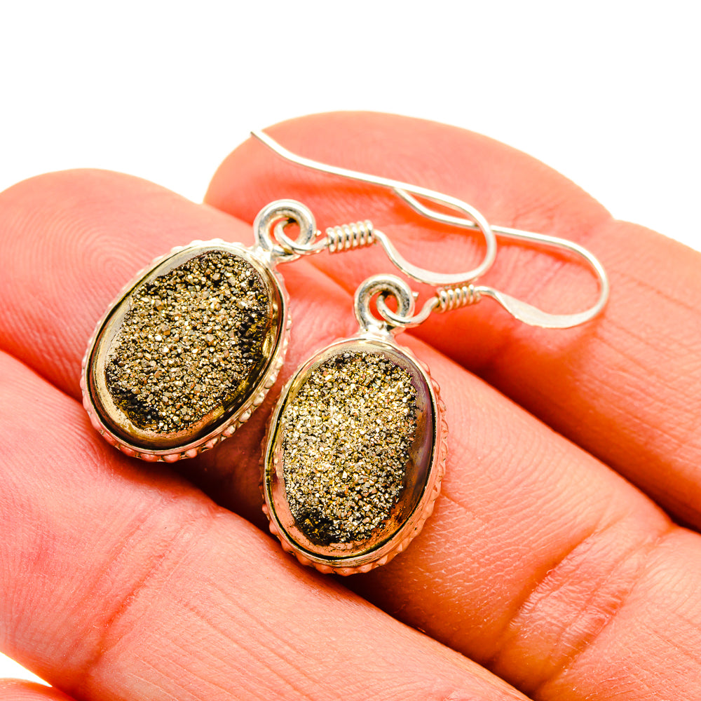 Golden Druzy Earrings handcrafted by Ana Silver Co - EARR412566