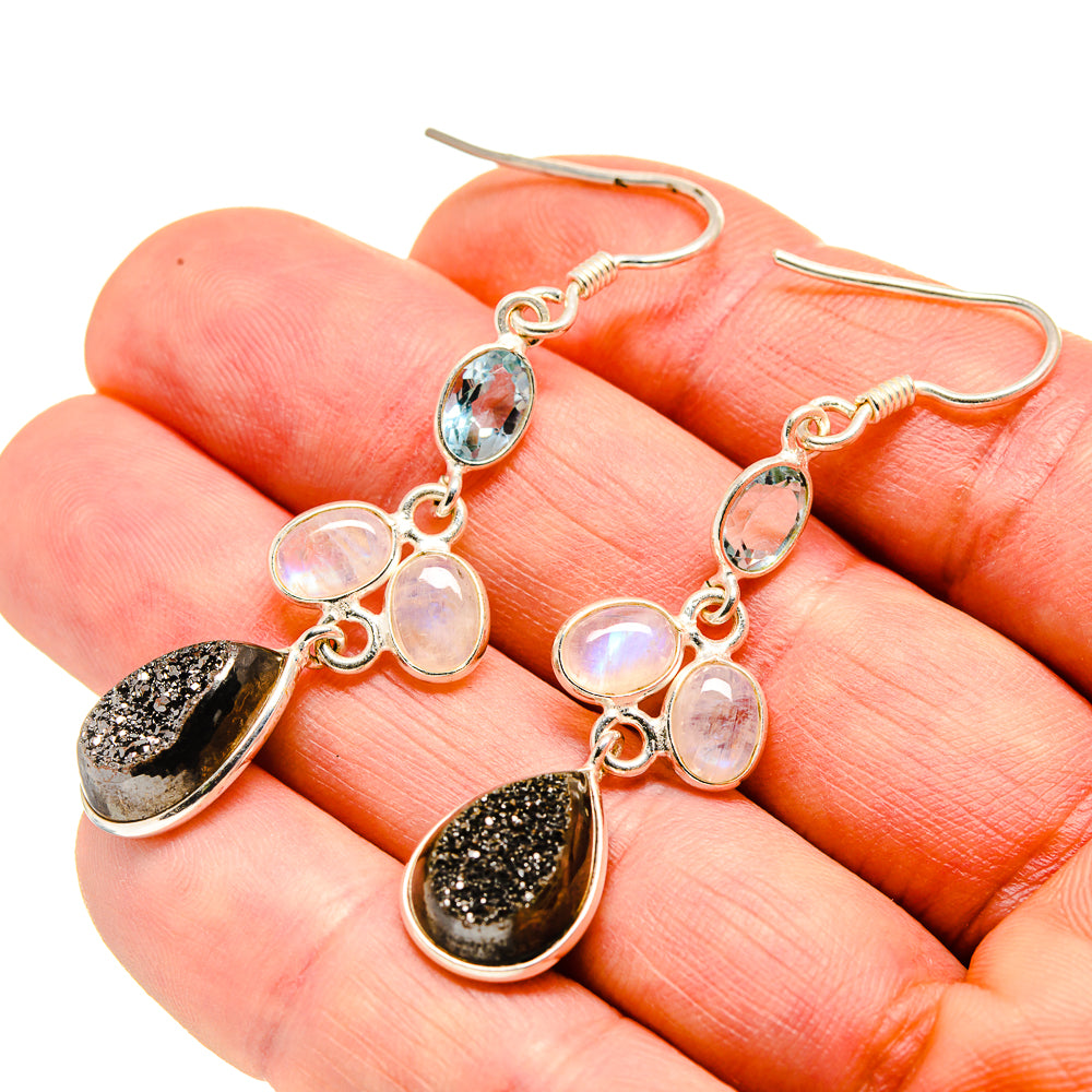 Spectro Pyrite Druzy Earrings handcrafted by Ana Silver Co - EARR412723