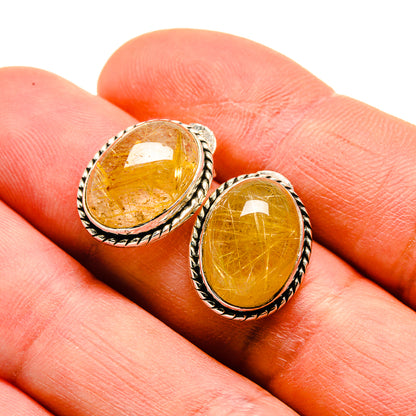 Rutilated Quartz Earrings handcrafted by Ana Silver Co - EARR412759