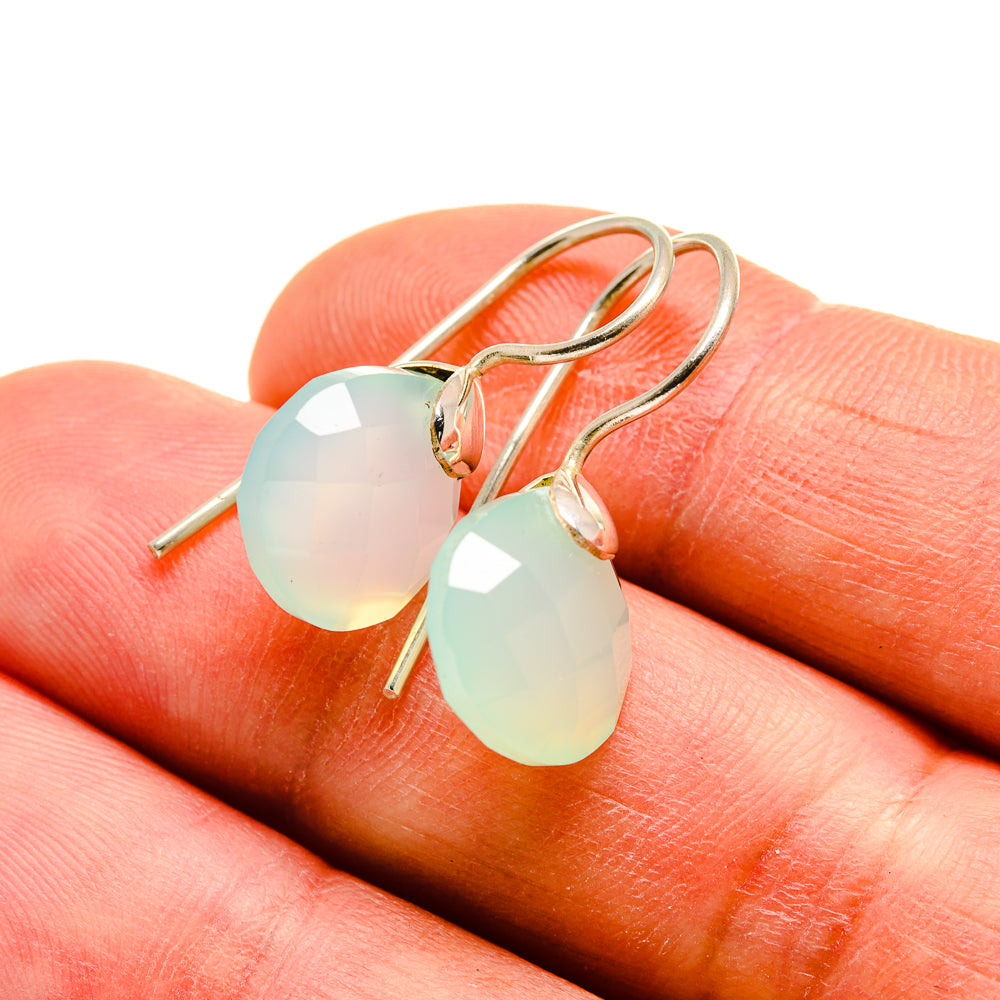 Aqua Chalcedony Earrings handcrafted by Ana Silver Co - EARR412760