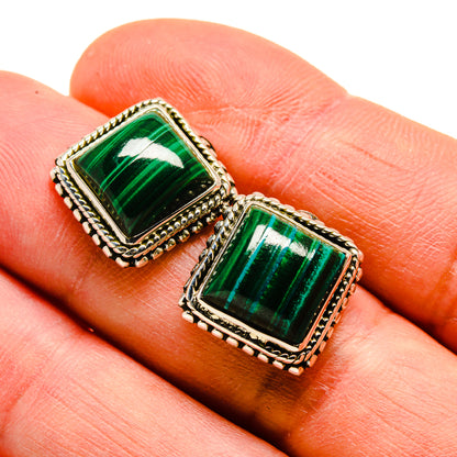Malachite Earrings handcrafted by Ana Silver Co - EARR412781