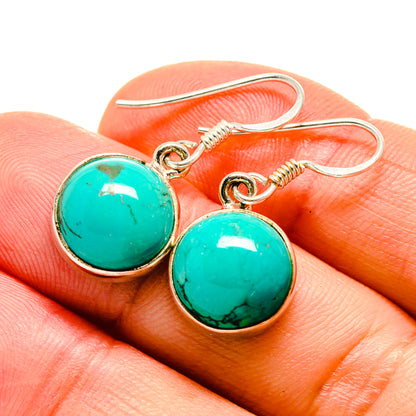Tibetan Turquoise Earrings handcrafted by Ana Silver Co - EARR412806