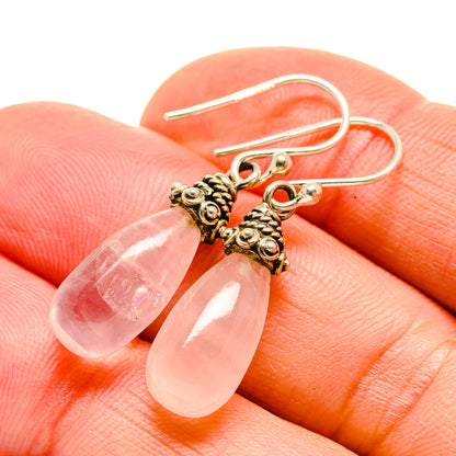 Rose Quartz Earrings handcrafted by Ana Silver Co - EARR412808