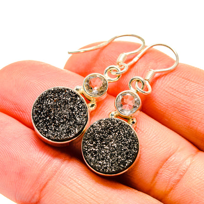 Spectro Pyrite Druzy Earrings handcrafted by Ana Silver Co - EARR412809