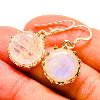 Rainbow Moonstone Earrings handcrafted by Ana Silver Co - EARR412817