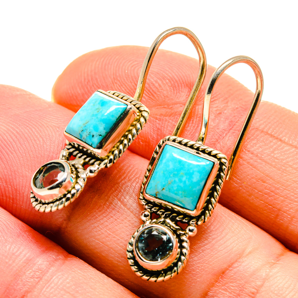 Arizona Turquoise Earrings handcrafted by Ana Silver Co - EARR412830