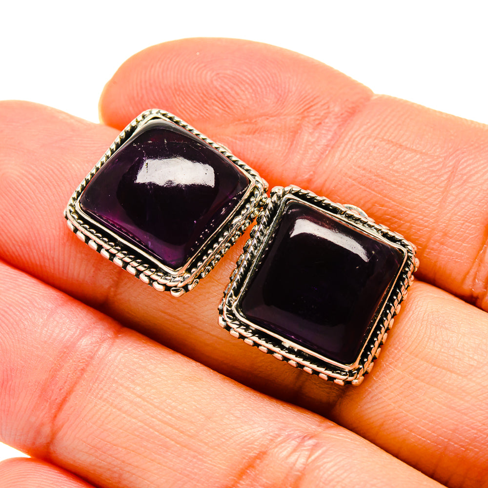 Amethyst Earrings handcrafted by Ana Silver Co - EARR412853