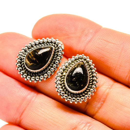 Golden Seraphinite Earrings handcrafted by Ana Silver Co - EARR412855