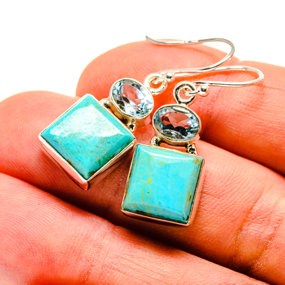 Arizona Turquoise Earrings handcrafted by Ana Silver Co - EARR412879