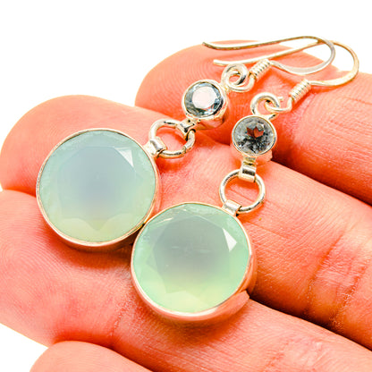 Aqua Chalcedony Earrings handcrafted by Ana Silver Co - EARR412885