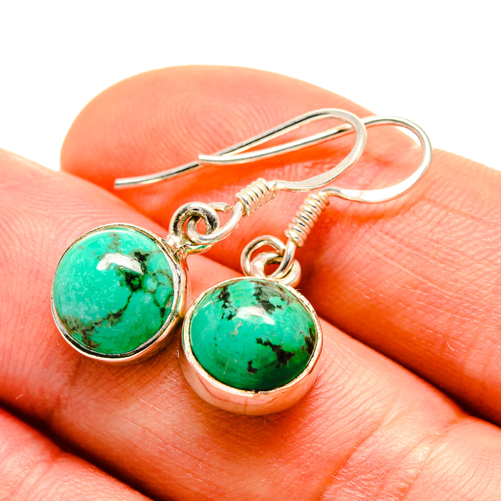 Tibetan Turquoise Earrings handcrafted by Ana Silver Co - EARR412903