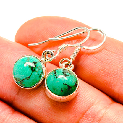 Tibetan Turquoise Earrings handcrafted by Ana Silver Co - EARR412903