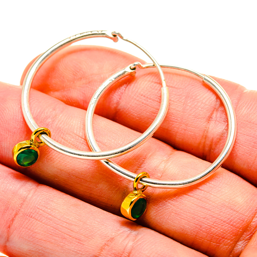 Green Onyx Earrings handcrafted by Ana Silver Co - EARR412917