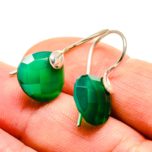 Green Onyx Earrings handcrafted by Ana Silver Co - EARR412920