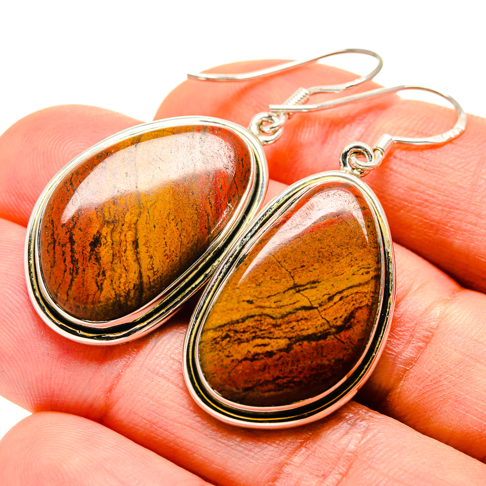 Red Jasper Earrings handcrafted by Ana Silver Co - EARR412934