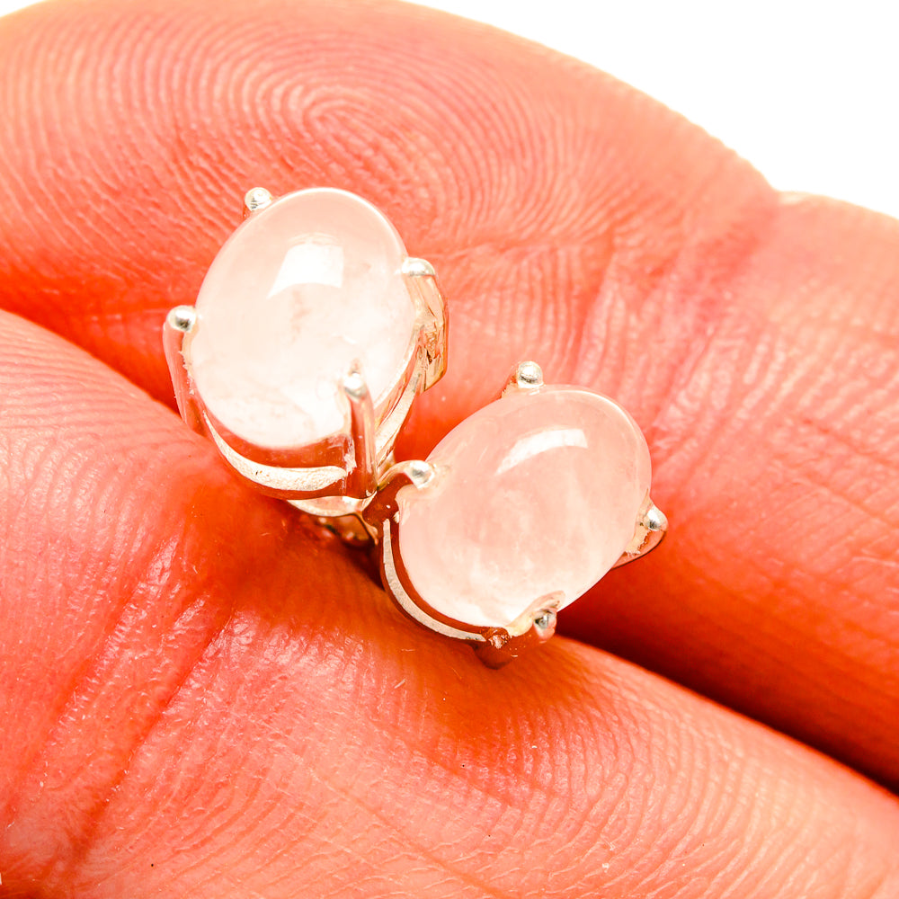Rose Quartz Earrings handcrafted by Ana Silver Co - EARR412947