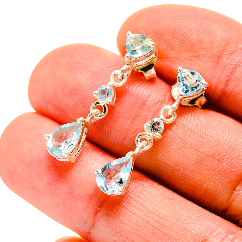 Blue Topaz Earrings handcrafted by Ana Silver Co - EARR412949