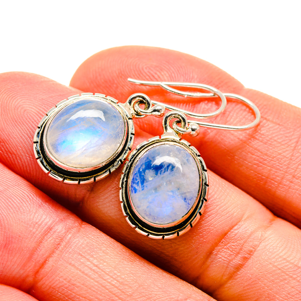 Rainbow Moonstone Earrings handcrafted by Ana Silver Co - EARR412963