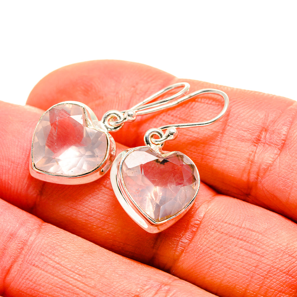 Rose Quartz Earrings handcrafted by Ana Silver Co - EARR412969