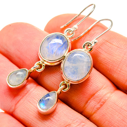 Rainbow Moonstone Earrings handcrafted by Ana Silver Co - EARR412978
