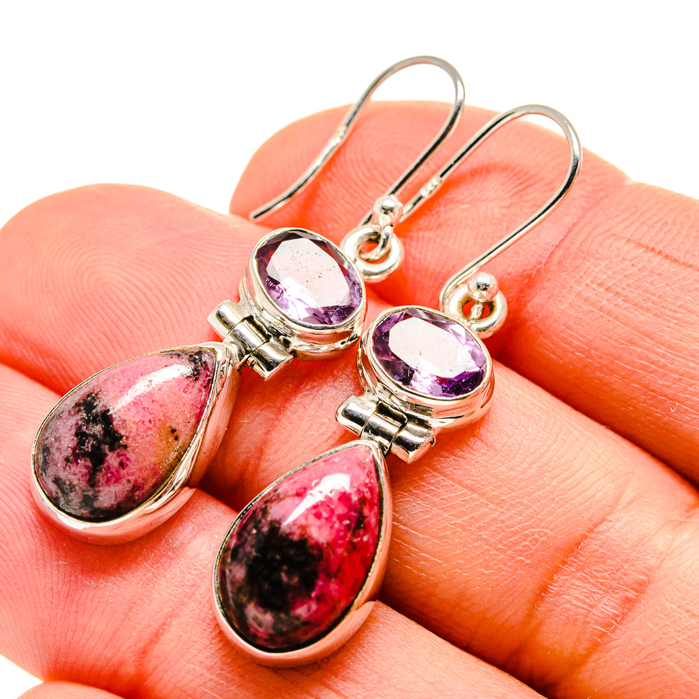 Rhodonite Earrings handcrafted by Ana Silver Co - EARR413040