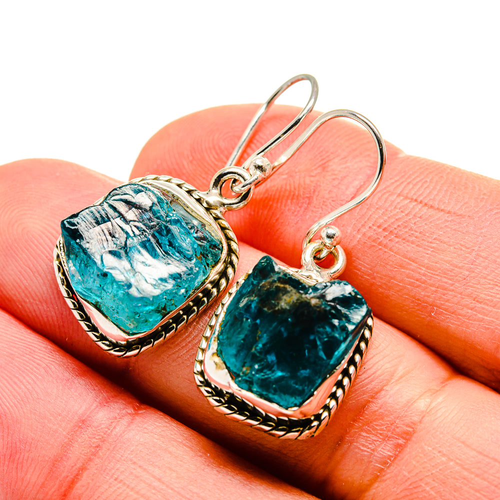Blue Fluorite Earrings handcrafted by Ana Silver Co - EARR413042