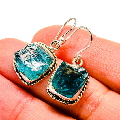 Blue Fluorite Earrings handcrafted by Ana Silver Co - EARR413042