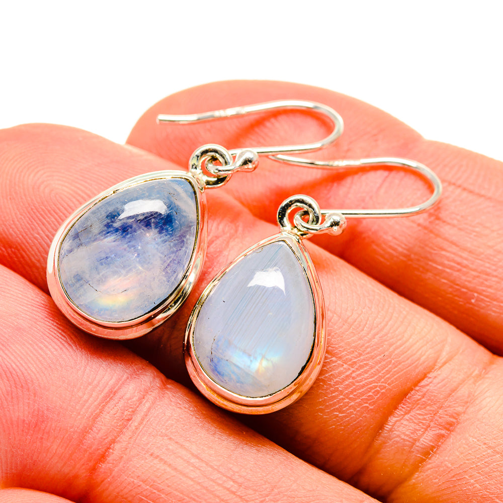 Rainbow Moonstone Earrings handcrafted by Ana Silver Co - EARR413043
