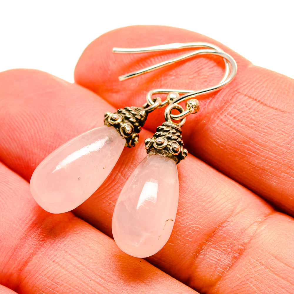 Rose Quartz Earrings handcrafted by Ana Silver Co - EARR413047