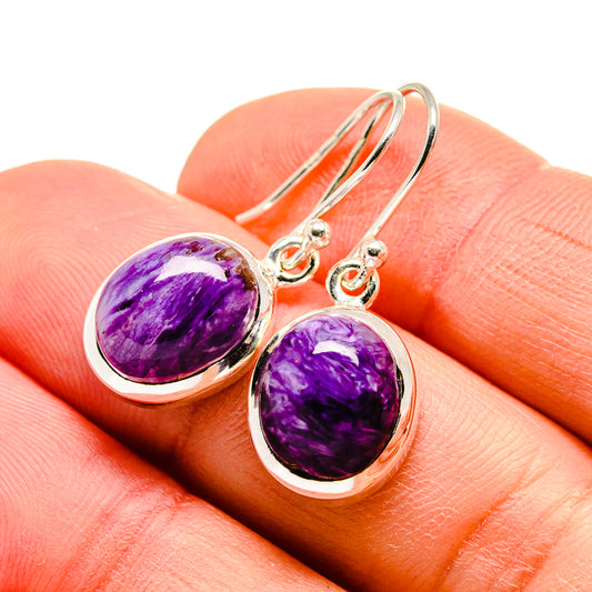 Charoite Earrings handcrafted by Ana Silver Co - EARR413052