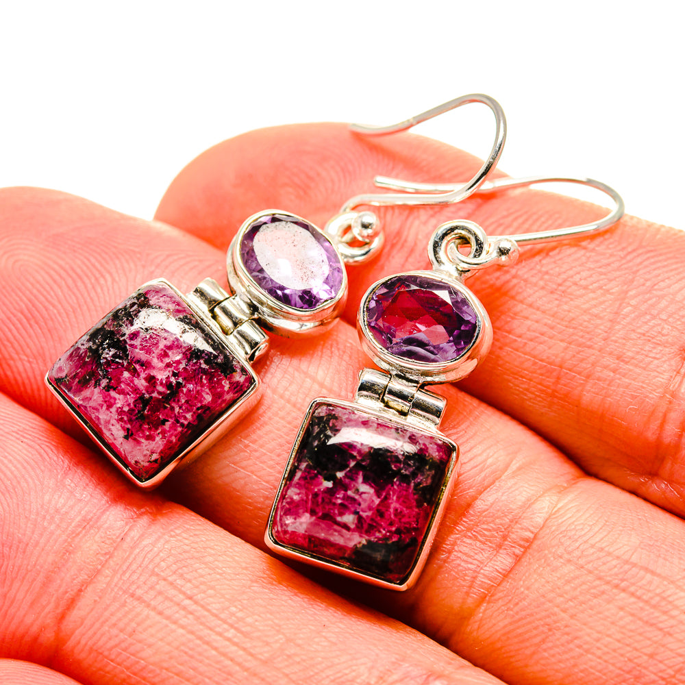 Rhodonite Earrings handcrafted by Ana Silver Co - EARR413058