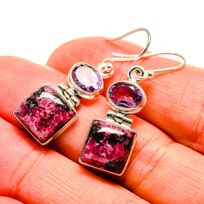 Rhodonite Earrings handcrafted by Ana Silver Co - EARR413058