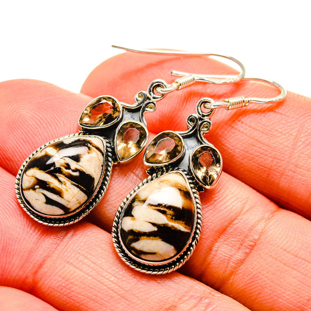Peanut Wood Jasper Earrings handcrafted by Ana Silver Co - EARR413069