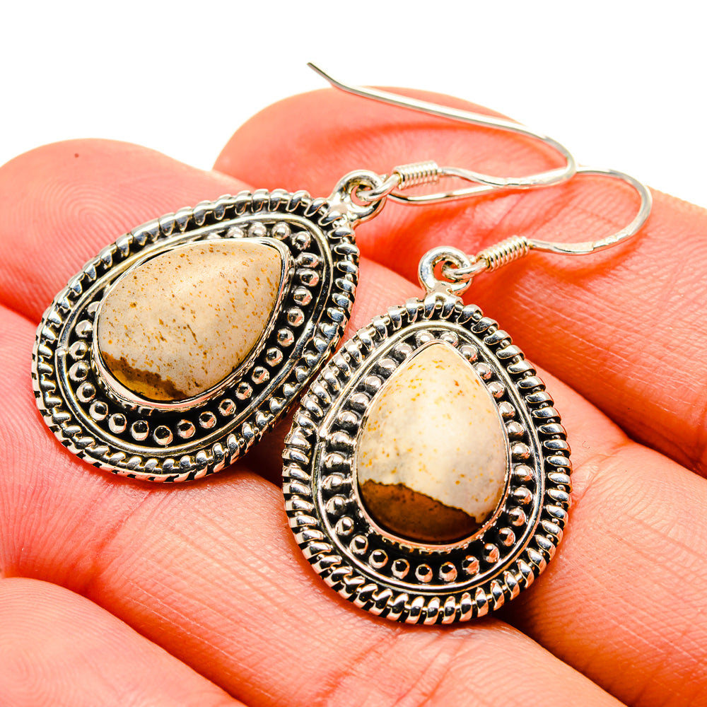 Picture Jasper Earrings handcrafted by Ana Silver Co - EARR413073