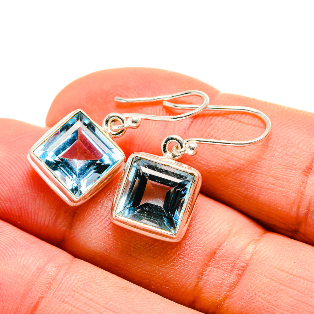 Blue Topaz Earrings handcrafted by Ana Silver Co - EARR413083