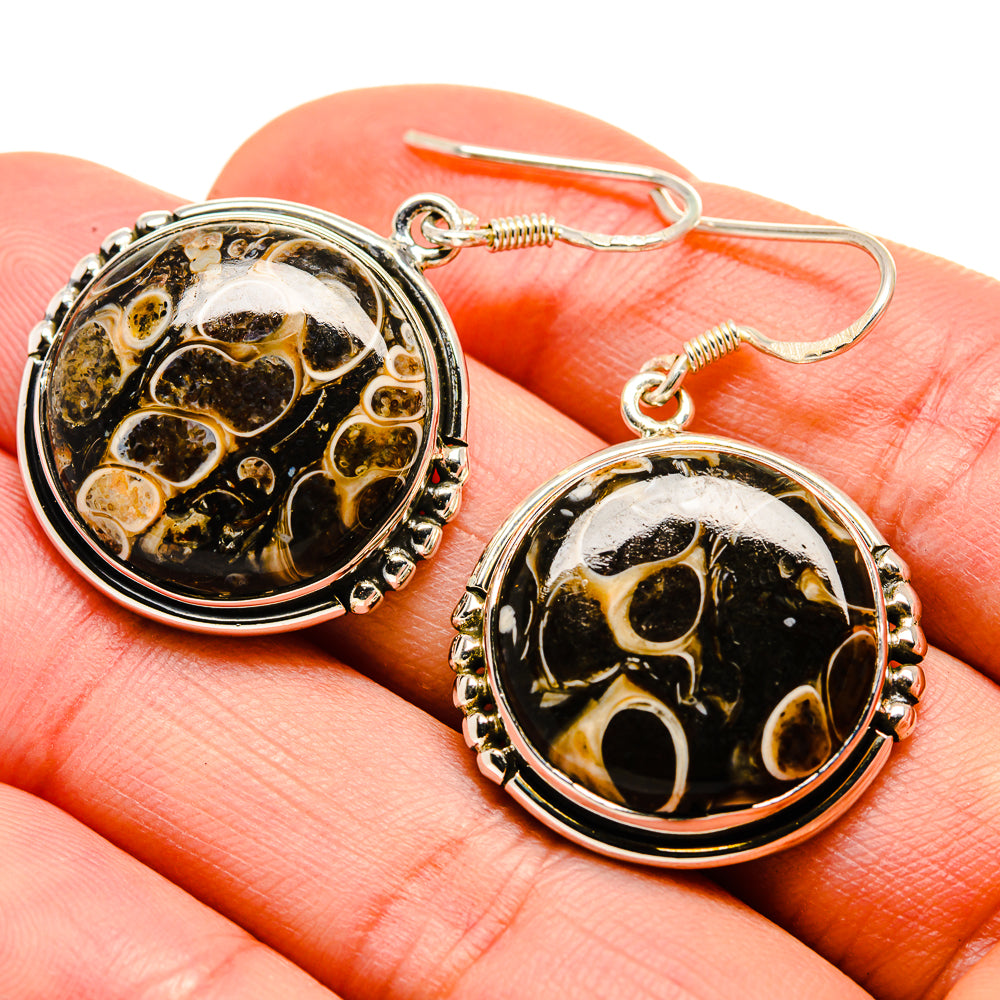 Turritella Agate Earrings handcrafted by Ana Silver Co - EARR413088