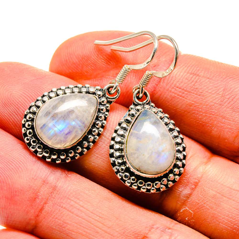Rainbow Moonstone Earrings handcrafted by Ana Silver Co - EARR413112