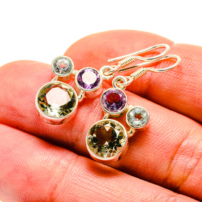 Green Amethyst Earrings handcrafted by Ana Silver Co - EARR413126