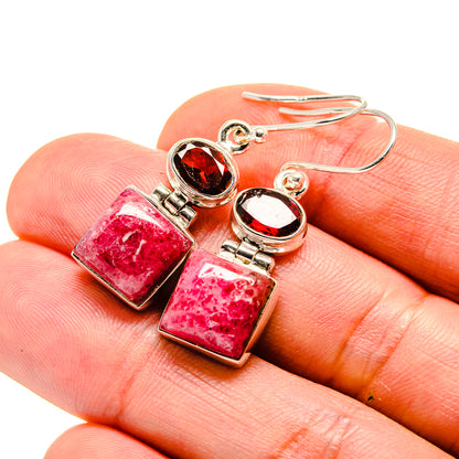 Thulite Earrings handcrafted by Ana Silver Co - EARR413141