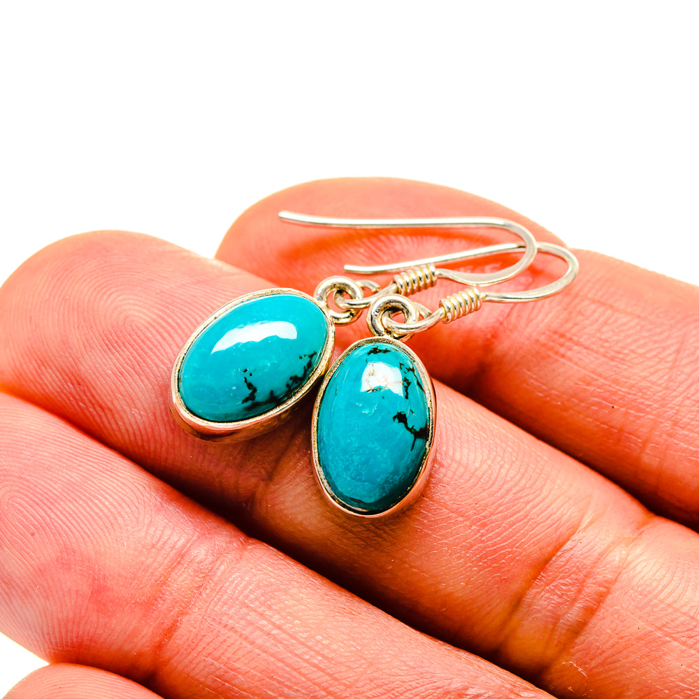 Tibetan Turquoise Earrings handcrafted by Ana Silver Co - EARR413145