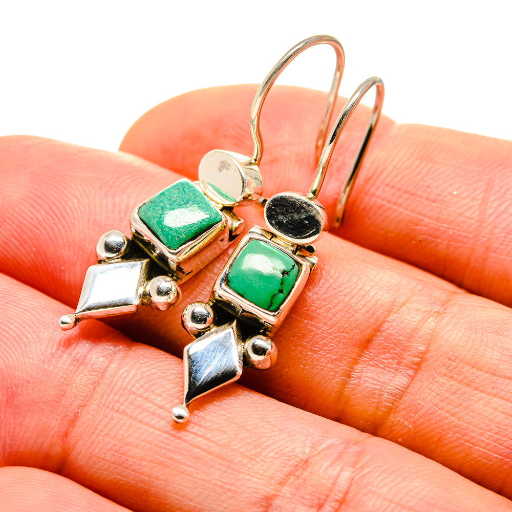 Tibetan Turquoise Earrings handcrafted by Ana Silver Co - EARR413160