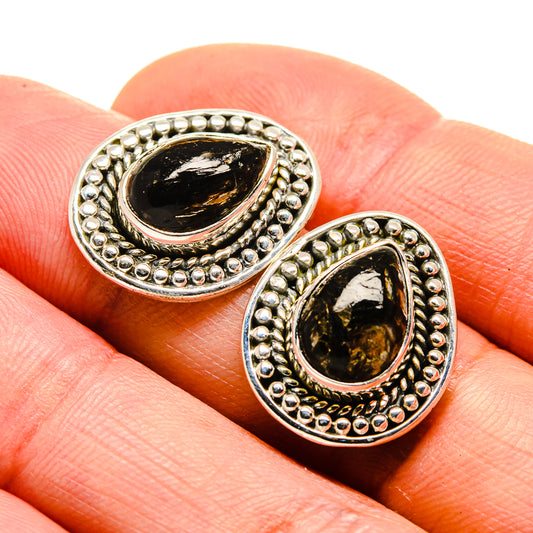 Golden Seraphinite Earrings handcrafted by Ana Silver Co - EARR413170