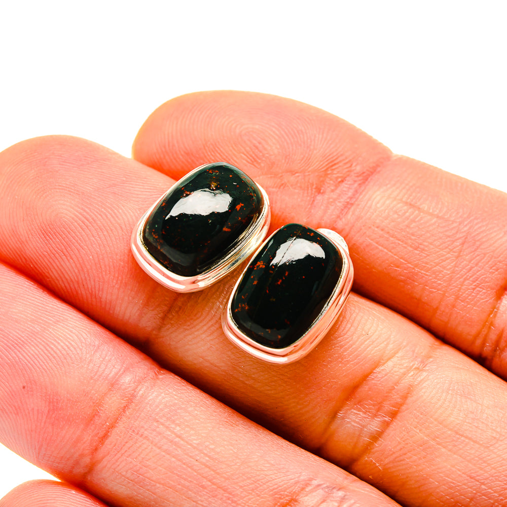Bloodstone Earrings handcrafted by Ana Silver Co - EARR413180