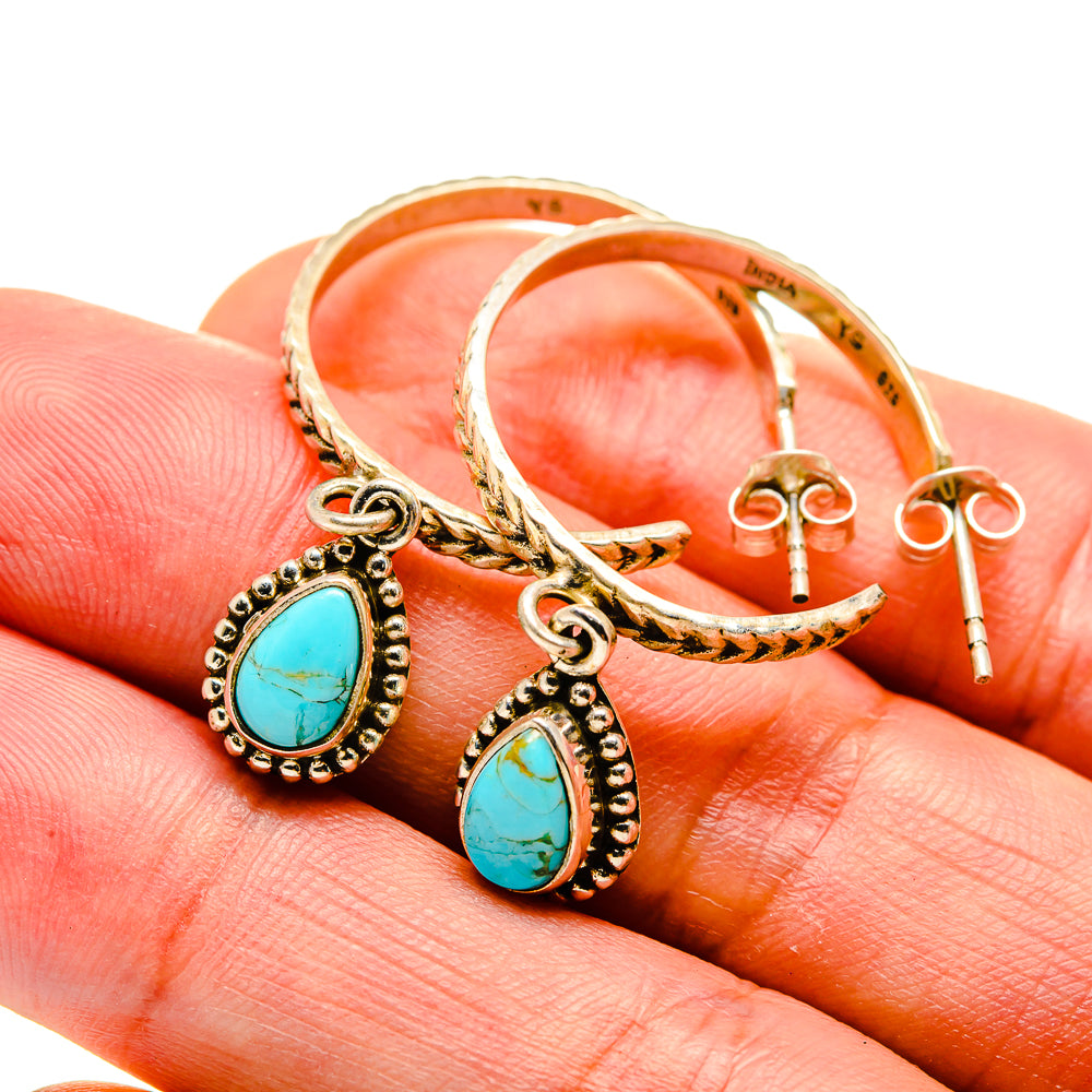 Arizona Turquoise Earrings handcrafted by Ana Silver Co - EARR413189