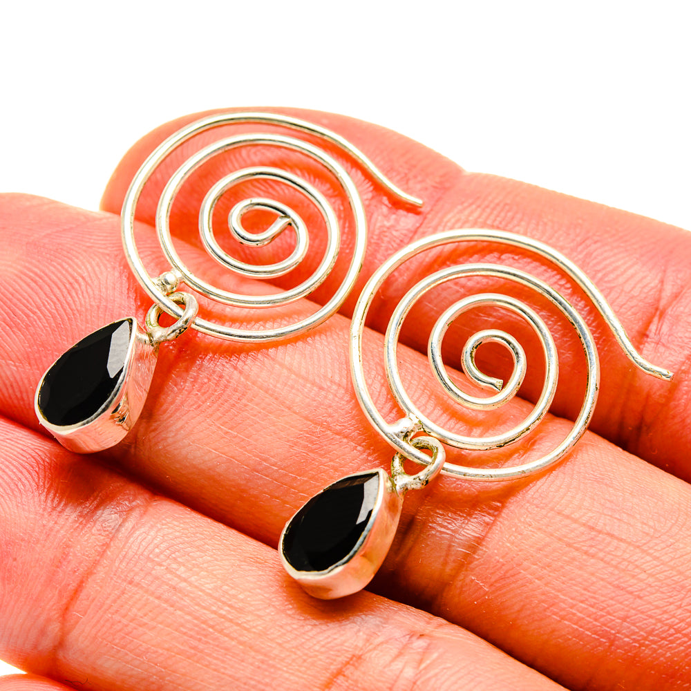 Black Onyx Earrings handcrafted by Ana Silver Co - EARR413192