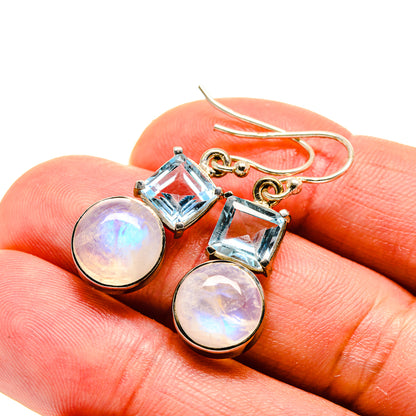Rainbow Moonstone Earrings handcrafted by Ana Silver Co - EARR413195